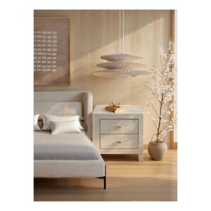 Kare Travertino náttborð 50x49cm