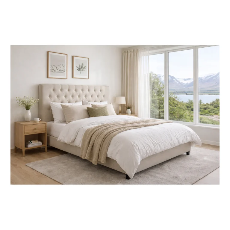 Milano rammi m/höfuðgafli beige 180x200