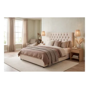 Milano rammi m/höfuðgafli beige 180x200 Milano rammi m/höfuðgafli beige 180x200